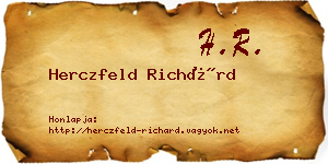 Herczfeld Richárd névjegykártya